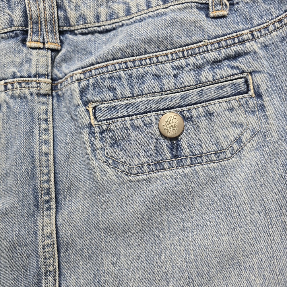 American Eagle Y2K Denim Mini Skirt Womens Size 8 Low Rise Barbie Preppy Mall - Picture 6 of 6